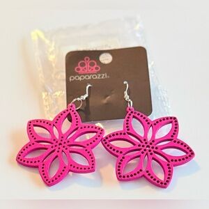 Paparazzi Pink Flower Earrings